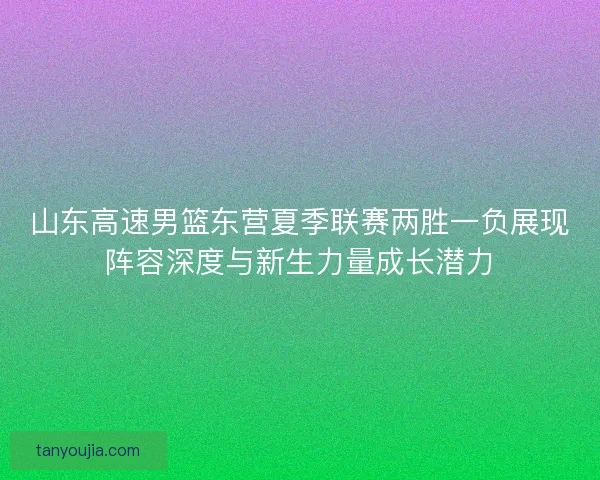 山东高速男篮东营夏季联赛两胜一负展现阵容深度与新生力量成长潜力